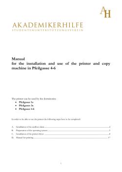 Manual for the installation and use of the printer