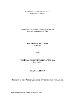 Decision on the Application for Annulment of the Award
