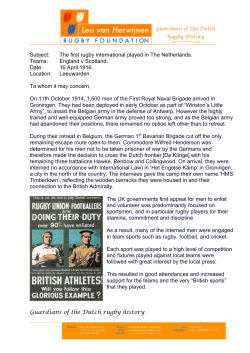 First rugby internation played in NL