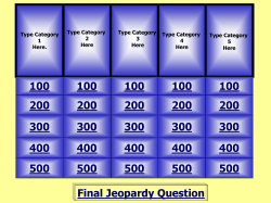 Jeopardy Template