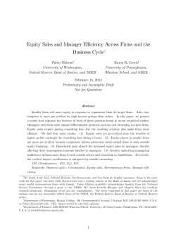 Equity Sales and Manager Effi ciency Across Firms and the