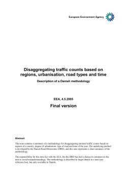 Traffic counts methodology