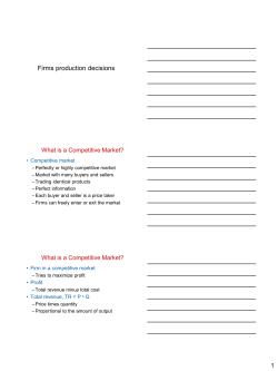1 Firms production decisions