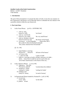 Another Look at the Ezafe Construction NACIL 1. 4/2017. Handout