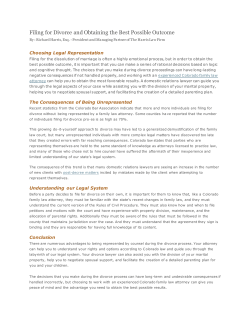 Filing for Divorce and Obtaining the Best Possible Outcome