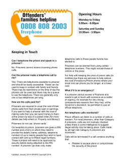 Keeping in Touch - Offenders families helpline