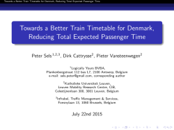 Towards a Better Train Timetable for Denmark, Reducing Total