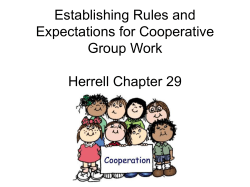 Establishing the Rules and Expectations for Cooperative
