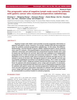 The prognostic value of negative lymph node