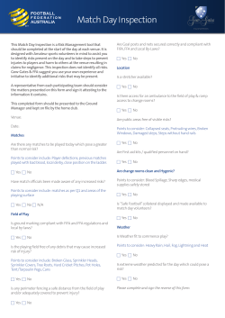 Match Day Inspection