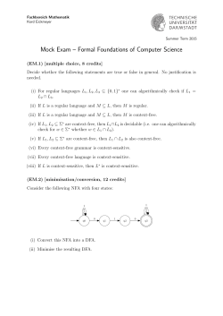 Mock Exam &ndash; Formal Foundations of Computer Science