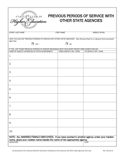 PREVIOUS PERIOD OF SERVICE WITH OTHER STATE AGENCIES