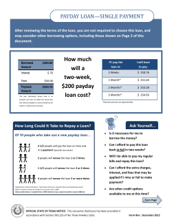 How much will a two-week, $200 payday loan cost?