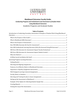 Blackboard Outcomes Faculty Guide