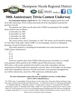 50th Anniversary Trivia Contest Underway - Thompson