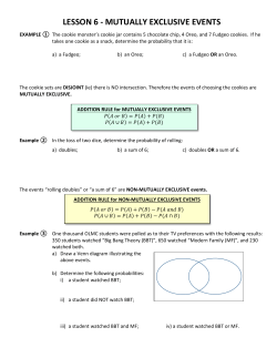 LESSON 6 - MUTUALLY EXCLUSIVE EVENTS