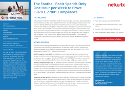 The Football Pools Spends Only One Hour per Week to Prove ISO