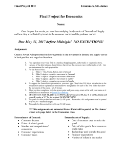 Due May 31, 2017 before Midnight! NO EXCEPTIONS!