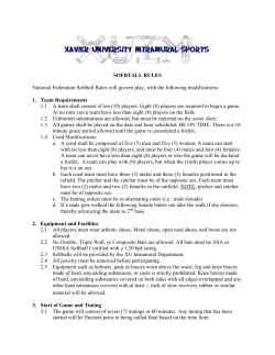 SOFBTALL RULES National Federation Softball Rules will govern