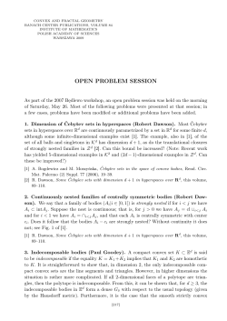 OPEN PROBLEM SESSION