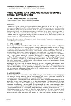 role playing and collaborative scenario design development