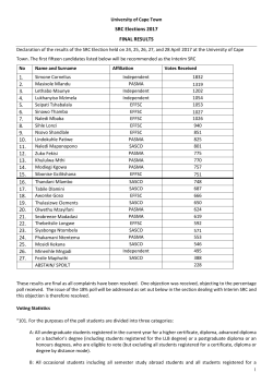 Read the SRC election results