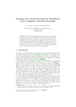 Learning n-Ary Node Selecting Tree Transducers from Completely