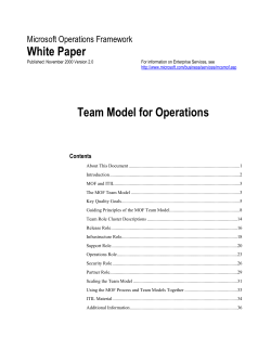 The MOF Team Model