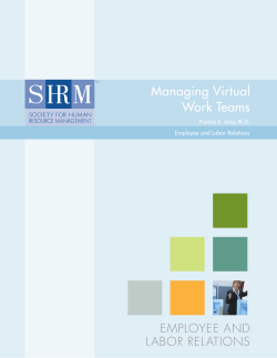 Managing Virtual Work Teams - Society for Human Resource