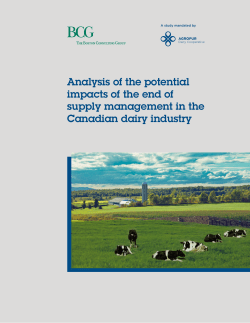 Analysis of the potential impacts of the end of supply