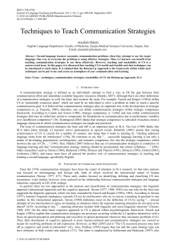 Techniques to Teach Communication Strategies