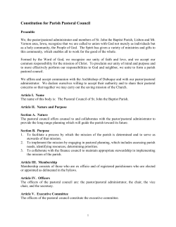 Constitution and Bylaws for the Parish Pastoral Council