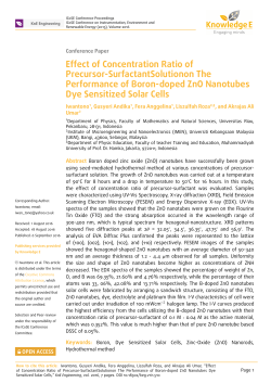 Effect of Concentration Ratio of Precursor