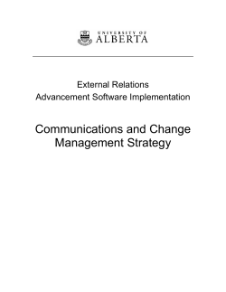 Communications and Change Management Strategy