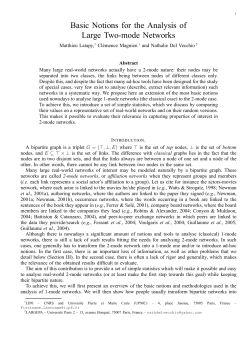 Basic Notions for the Analysis of Large Two