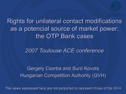 the OTP Bank cases - Association of competition economics