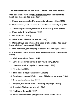 THE PHOENIX FESTIVE FUN FILM QUOTES QUIZ 2016 Round 1