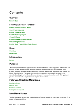 Checklist Items