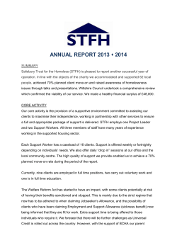 ANNUAL REPORT 2013 2014 SUMMARY Salisbury Trust for the