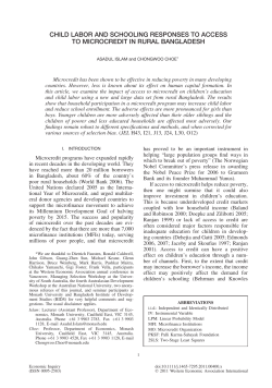 child labor and schooling responses to access to microcredit in rural