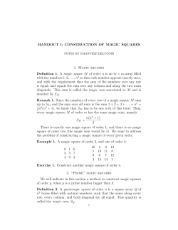 Magic squares - People - Binghamton University