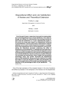 Organizational Behavior and Human Decision