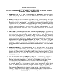 sweepstakes official rules no purchase necessary to enter or win