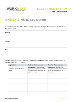Annex B - Legislation
