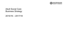 Adult Social Care Business Strategy 2015/16 &ndash; 2017/18