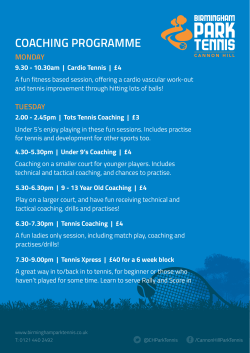 coaching programme - Birmingham Park Tennis