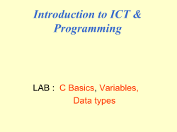 Intro to C programming