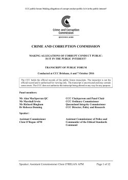 Clem O`Regan APM, Assistant Commissioner, Ethical Standards