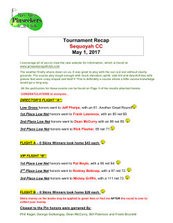 Tournament Recap Sequoyah CC May 1, 2017