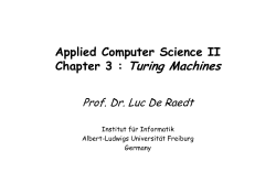 Chapter 3 : Turing Machines - Albert-Ludwigs